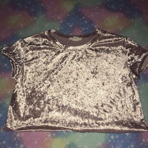 Pastel pink velvet crop top